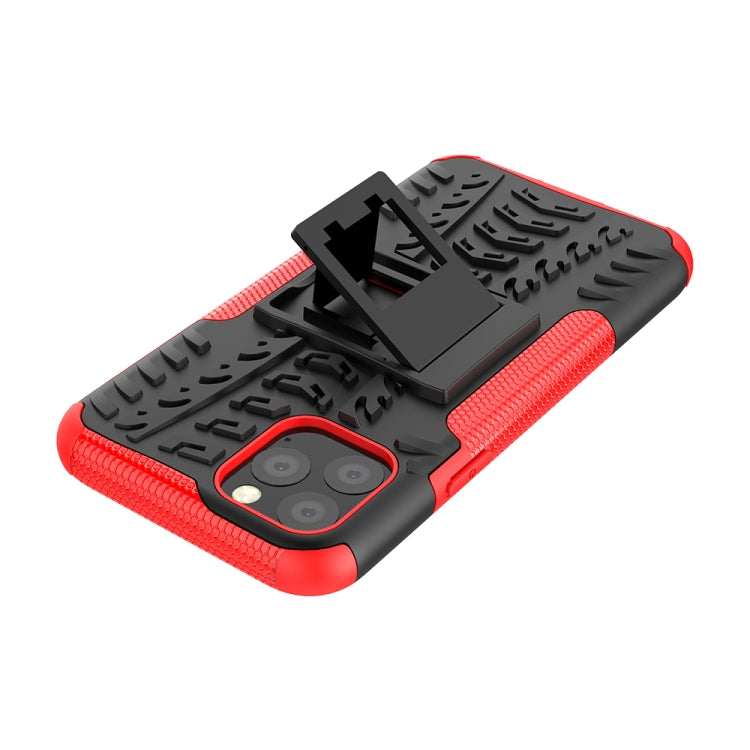 For iPhone 11 Pro Tire Texture TPU + PC Shockproof Case with Holder
