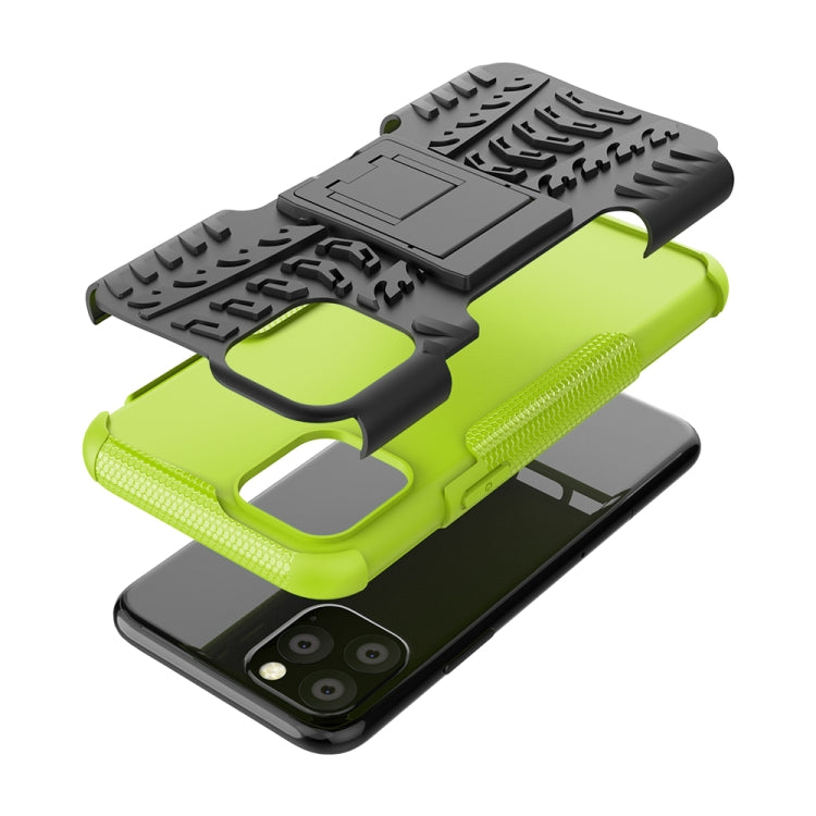 For iPhone 11 Pro Tire Texture TPU + PC Shockproof Case with Holder