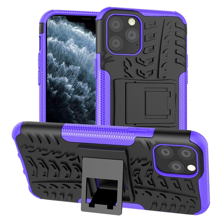 For iPhone 11 Pro Tire Texture TPU + PC Shockproof Case with Holder