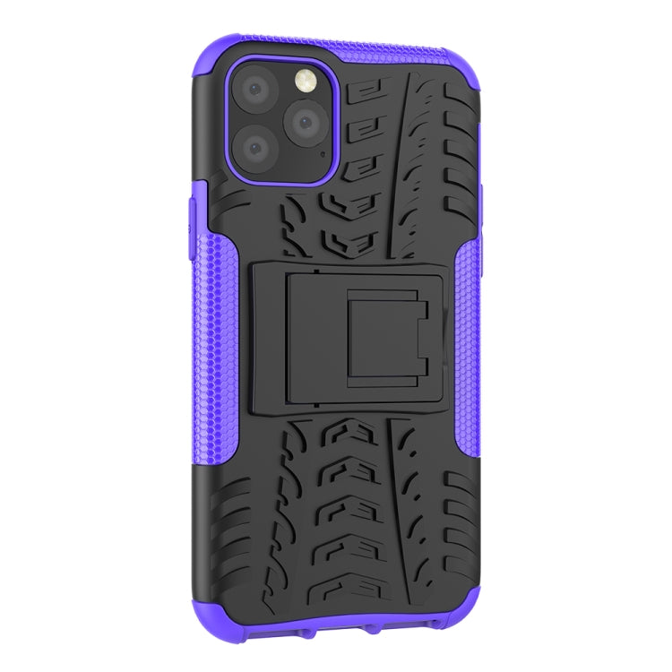 For iPhone 11 Pro Tire Texture TPU + PC Shockproof Case with Holder