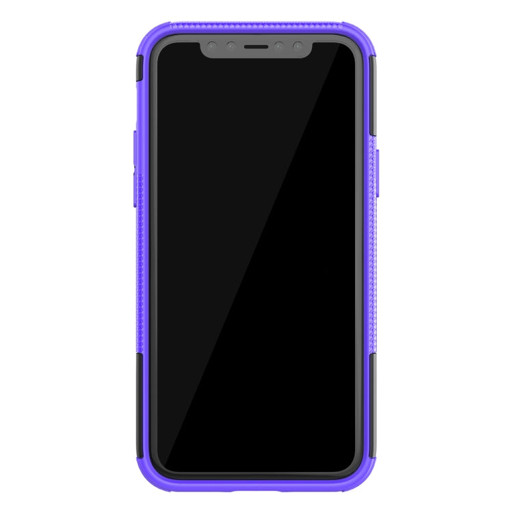 For iPhone 11 Pro Tire Texture TPU + PC Shockproof Case with Holder