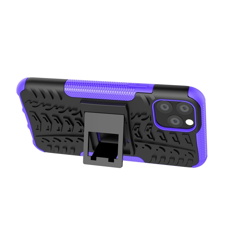 For iPhone 11 Pro Tire Texture TPU + PC Shockproof Case with Holder