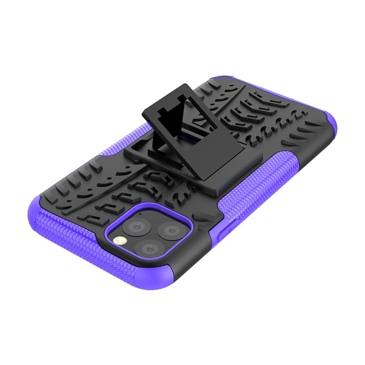 For iPhone 11 Pro Tire Texture TPU + PC Shockproof Case with Holder