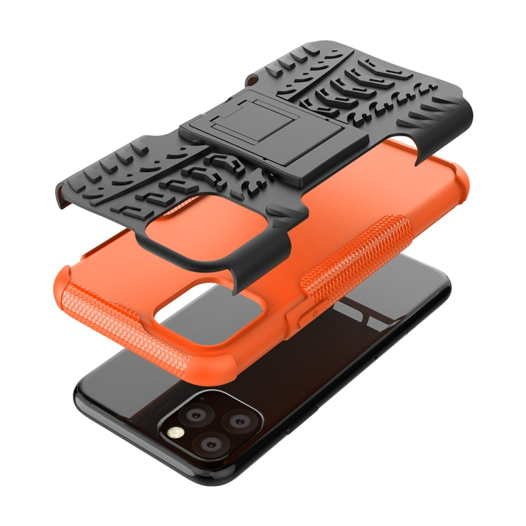For iPhone 11 Pro Tire Texture TPU + PC Shockproof Case with Holder