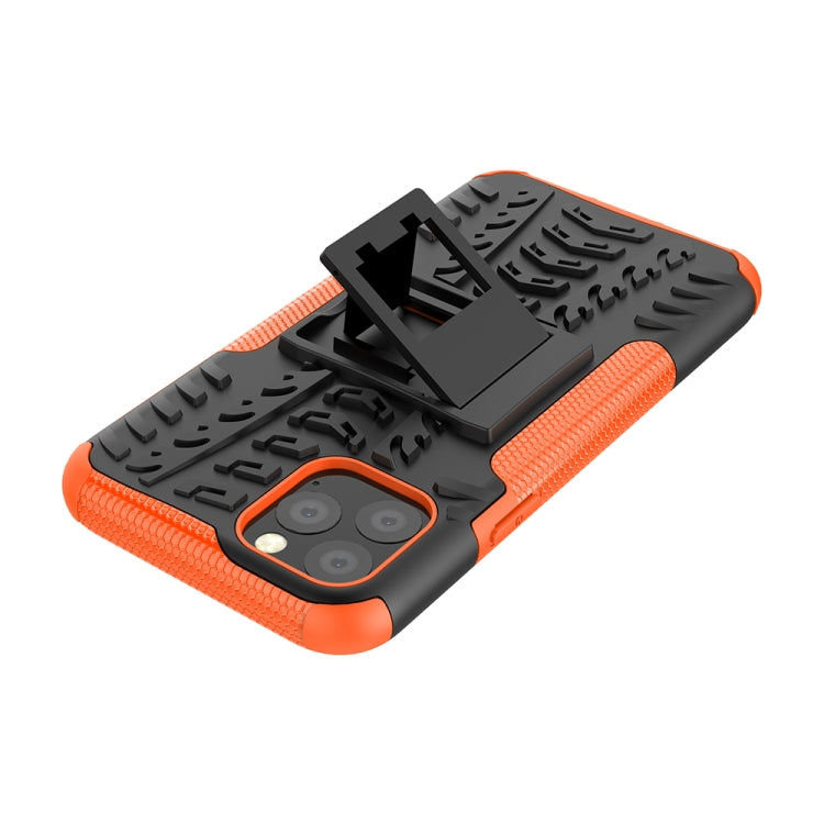 For iPhone 11 Pro Tire Texture TPU + PC Shockproof Case with Holder