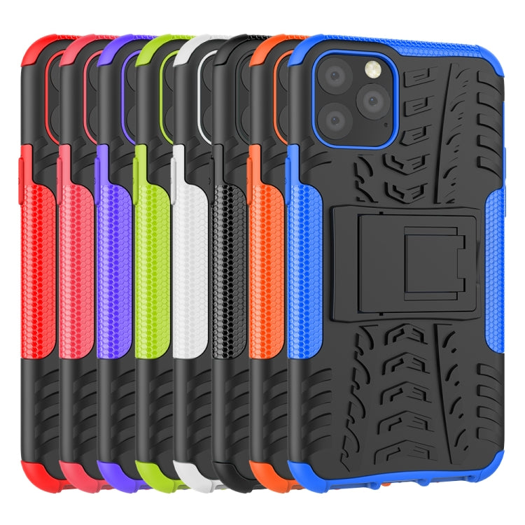 For iPhone 11 Pro Tire Texture TPU + PC Shockproof Case with Holder