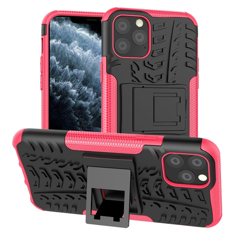 For iPhone 11 Pro Tire Texture TPU + PC Shockproof Case with Holder