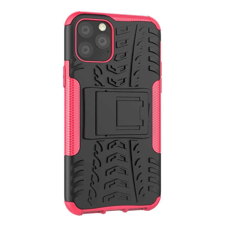 For iPhone 11 Pro Tire Texture TPU + PC Shockproof Case with Holder