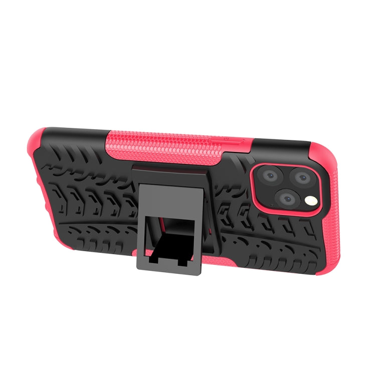 For iPhone 11 Pro Tire Texture TPU + PC Shockproof Case with Holder