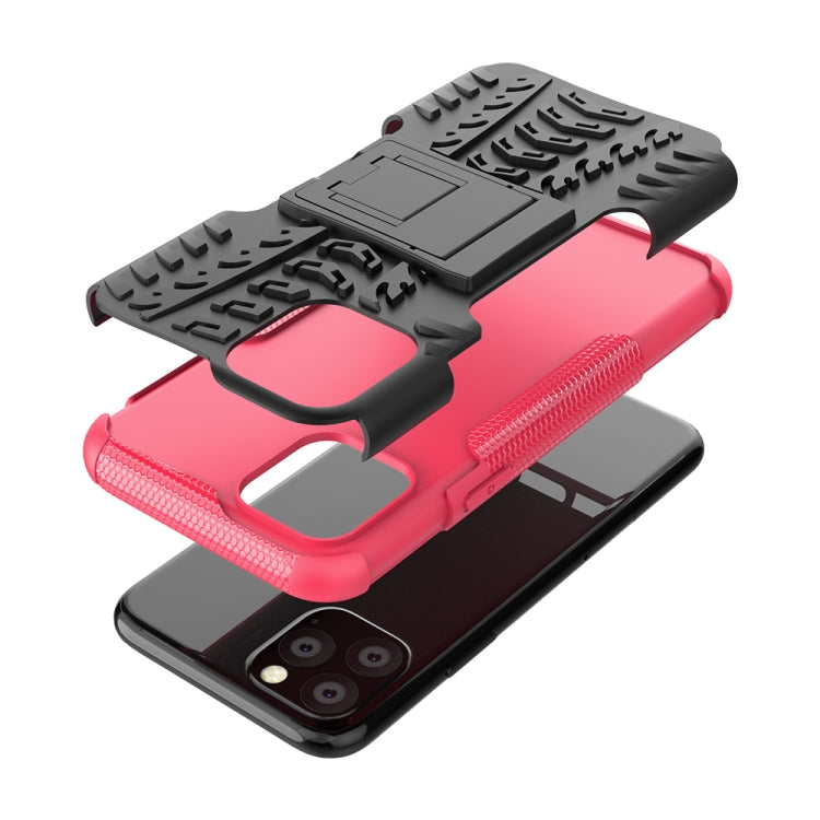 For iPhone 11 Pro Tire Texture TPU + PC Shockproof Case with Holder