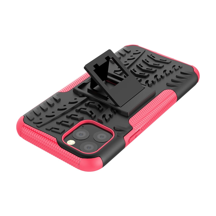 For iPhone 11 Pro Tire Texture TPU + PC Shockproof Case with Holder