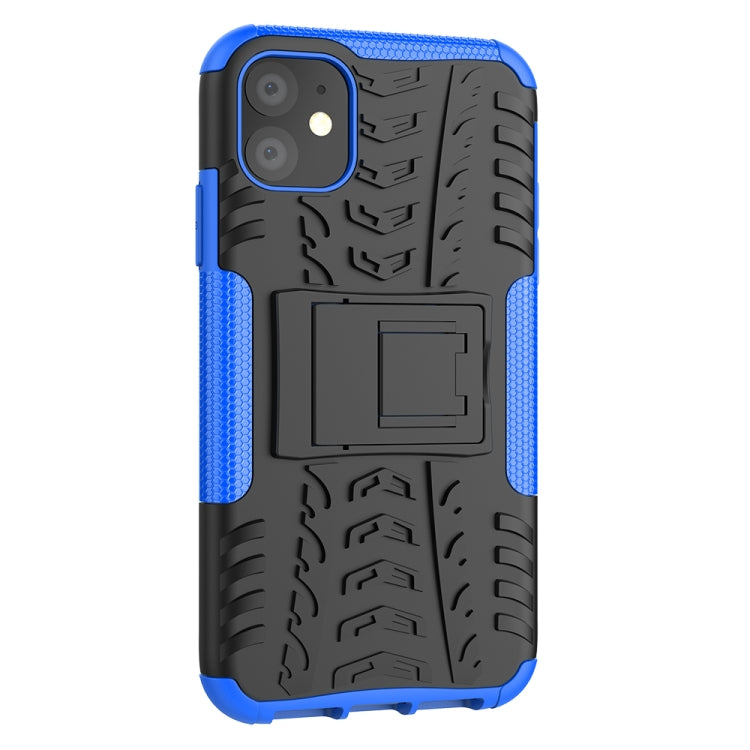 For iPhone 11 Tire Texture TPU + PC Shockproof Case with Holder
