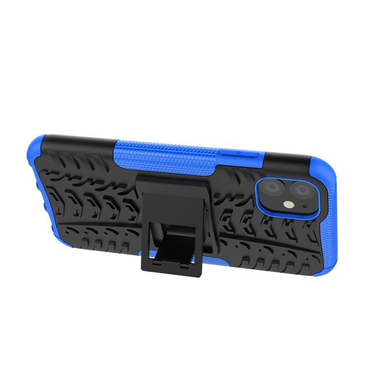 For iPhone 11 Tire Texture TPU + PC Shockproof Case with Holder
