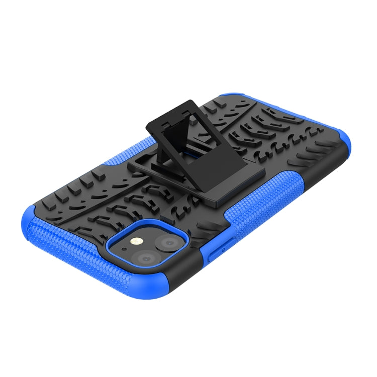 For iPhone 11 Tire Texture TPU + PC Shockproof Case with Holder