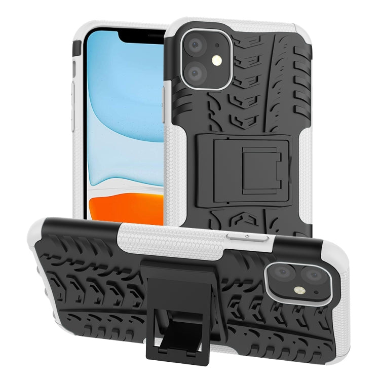 For iPhone 11 Tire Texture TPU + PC Shockproof Case with Holder