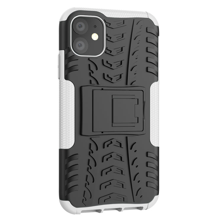 For iPhone 11 Tire Texture TPU + PC Shockproof Case with Holder