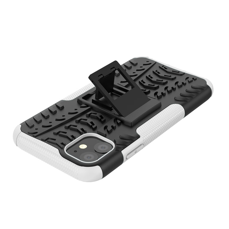 For iPhone 11 Tire Texture TPU + PC Shockproof Case with Holder