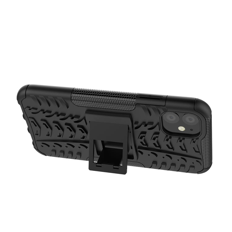 For iPhone 11 Tire Texture TPU + PC Shockproof Case with Holder