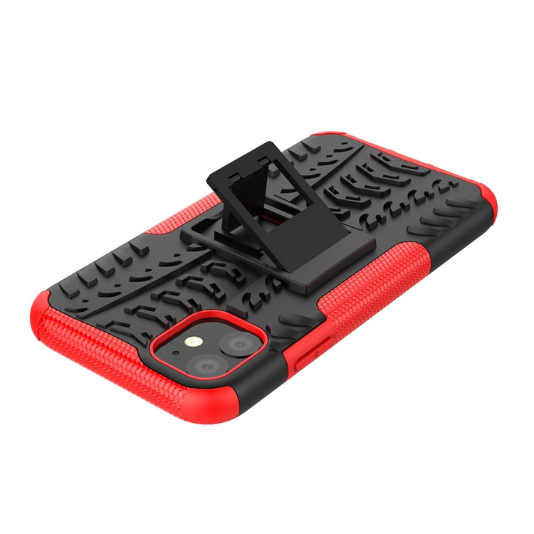 For iPhone 11 Tire Texture TPU + PC Shockproof Case with Holder