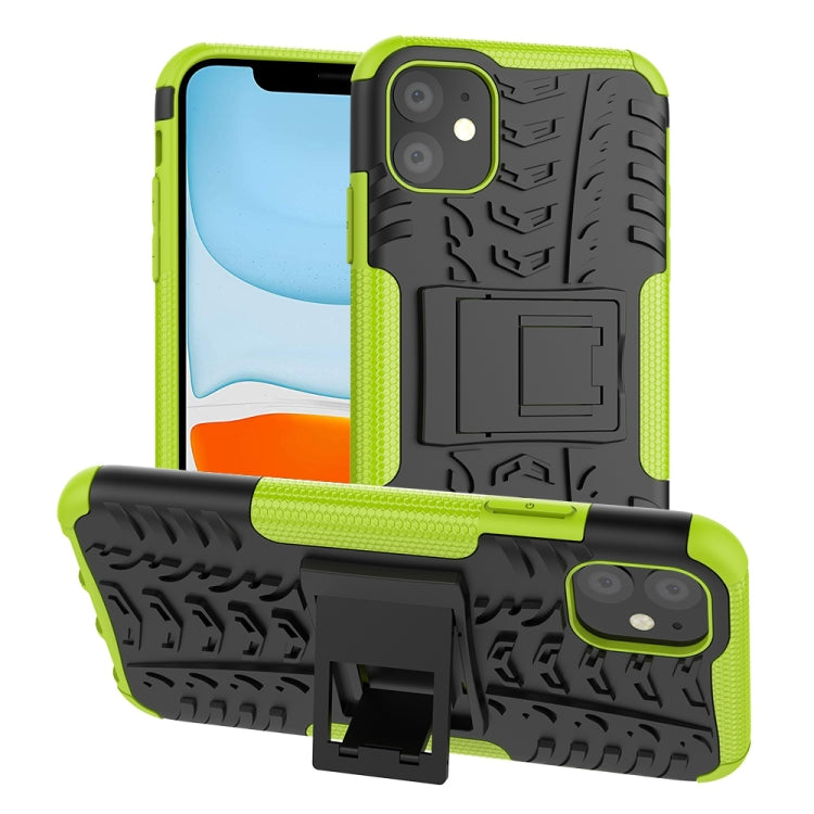 For iPhone 11 Tire Texture TPU + PC Shockproof Case with Holder