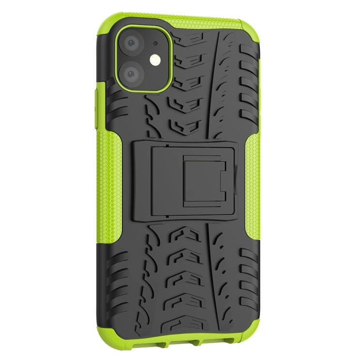 For iPhone 11 Tire Texture TPU + PC Shockproof Case with Holder