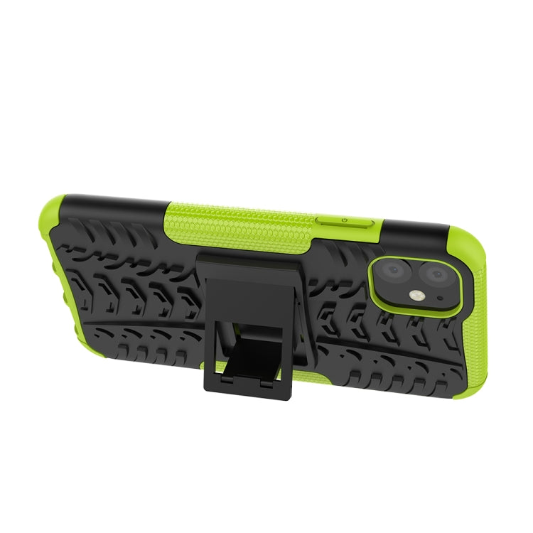 For iPhone 11 Tire Texture TPU + PC Shockproof Case with Holder