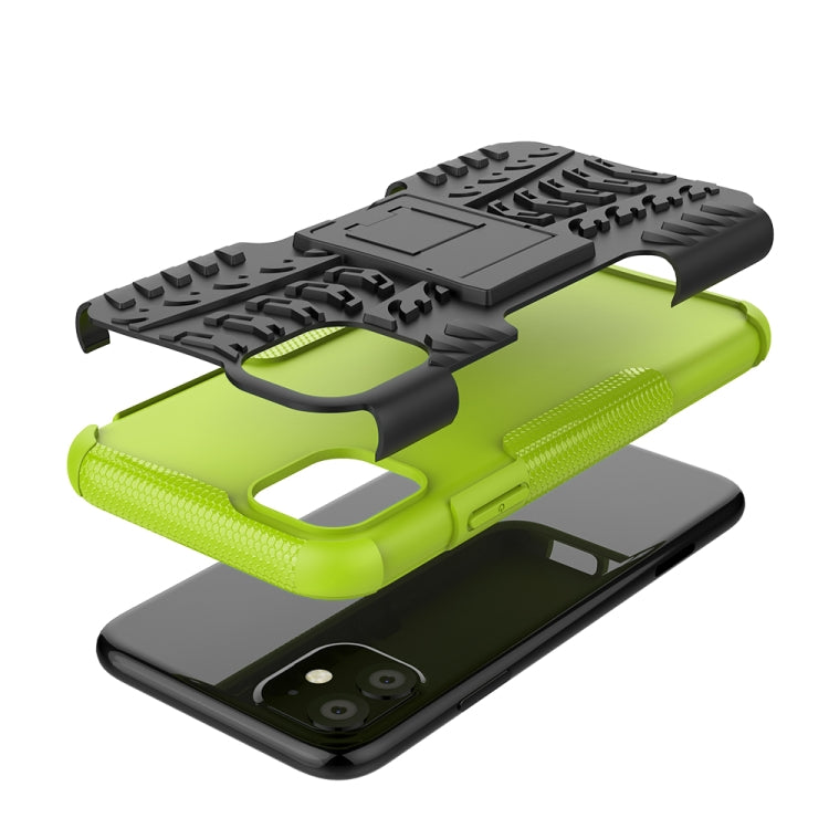 For iPhone 11 Tire Texture TPU + PC Shockproof Case with Holder