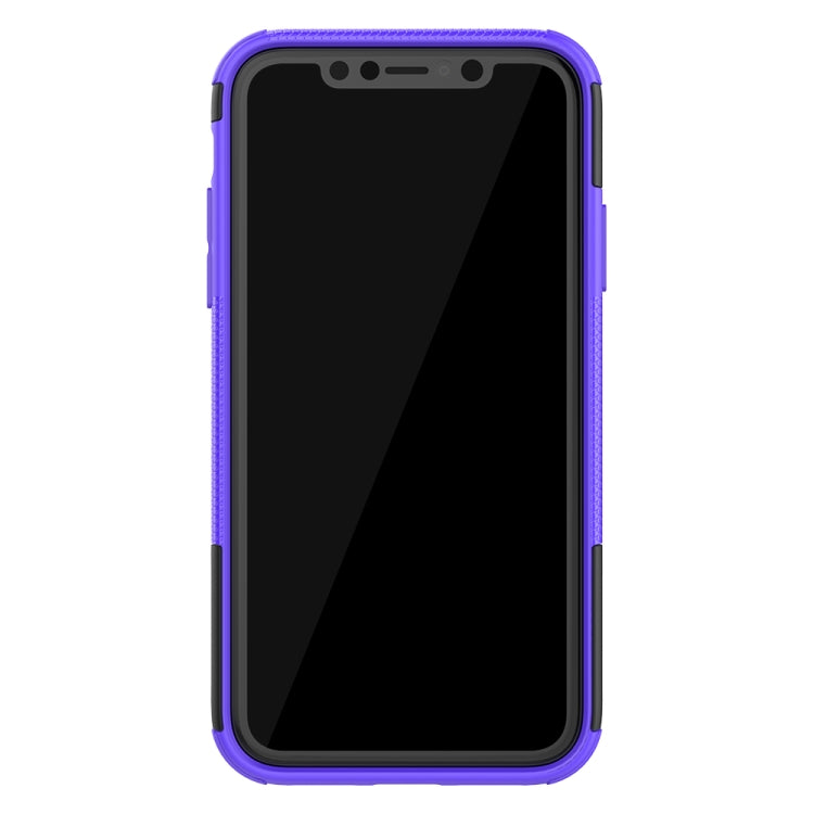 For iPhone 11 Tire Texture TPU + PC Shockproof Case with Holder