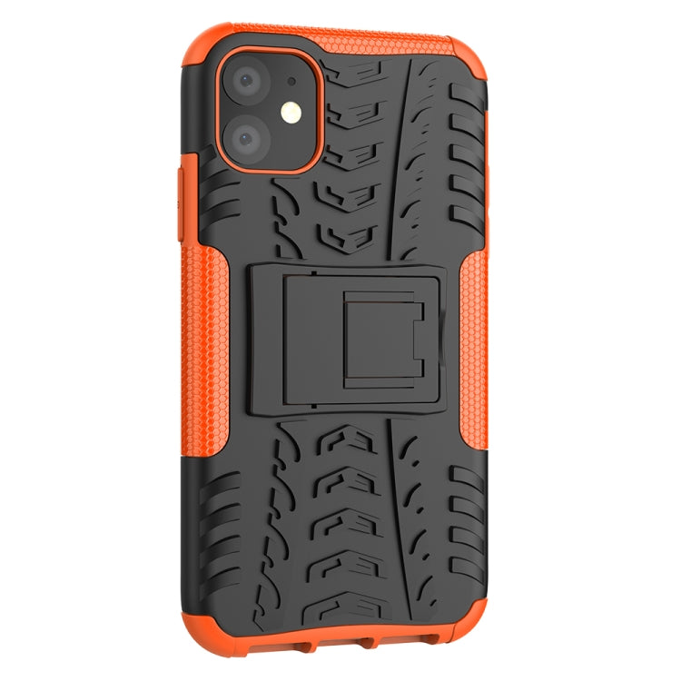 For iPhone 11 Tire Texture TPU + PC Shockproof Case with Holder