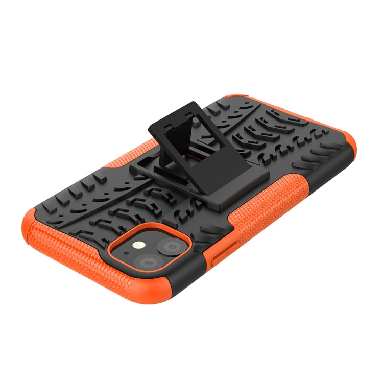For iPhone 11 Tire Texture TPU + PC Shockproof Case with Holder