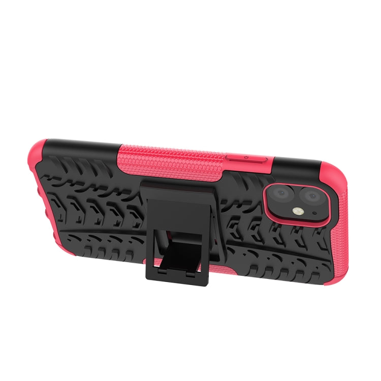 For iPhone 11 Tire Texture TPU + PC Shockproof Case with Holder