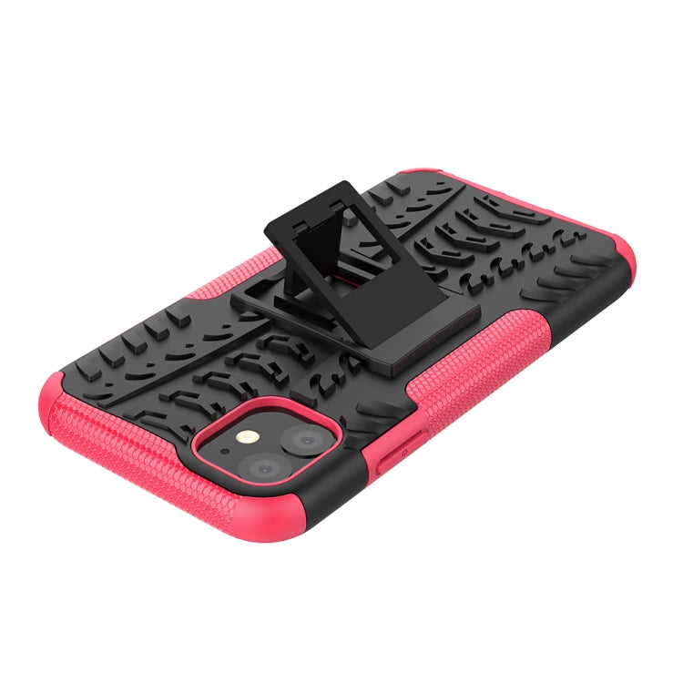 For iPhone 11 Tire Texture TPU + PC Shockproof Case with Holder