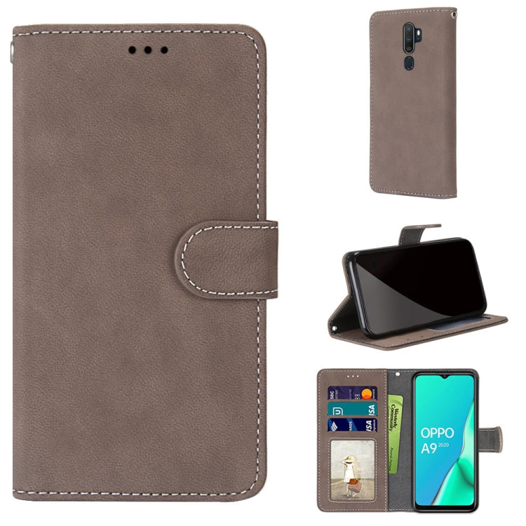 For OPPO A9 (2020) / A5 (2020) / A11X / A11 Retro Frosted Horizontal Flip PU Leather Case with Holder & Card Slots & Wallet & Photo Frame