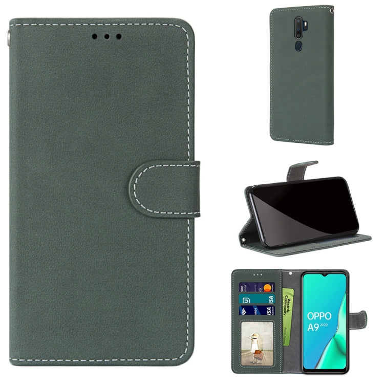 For OPPO A9 (2020) / A5 (2020) / A11X / A11 Retro Frosted Horizontal Flip PU Leather Case with Holder & Card Slots & Wallet & Photo Frame