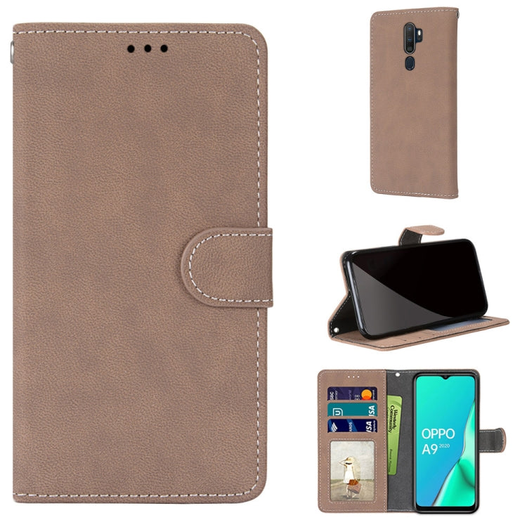 For OPPO A9 (2020) / A5 (2020) / A11X / A11 Retro Frosted Horizontal Flip PU Leather Case with Holder & Card Slots & Wallet & Photo Frame