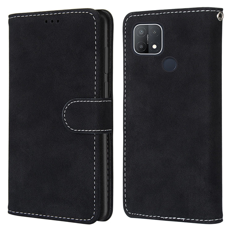 For OPPO A15 / A15s Retro Frosted Horizontal Flip PU Leather Case with Holder & Card Slots & Wallet & Photo Frame