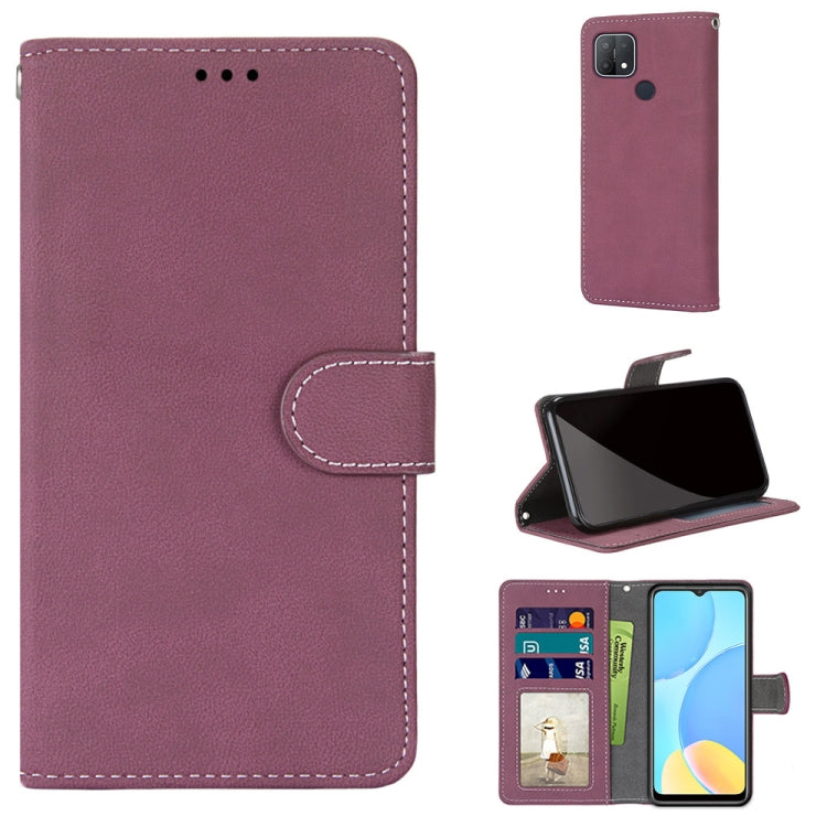 For OPPO A15 / A15s Retro Frosted Horizontal Flip PU Leather Case with Holder & Card Slots & Wallet & Photo Frame