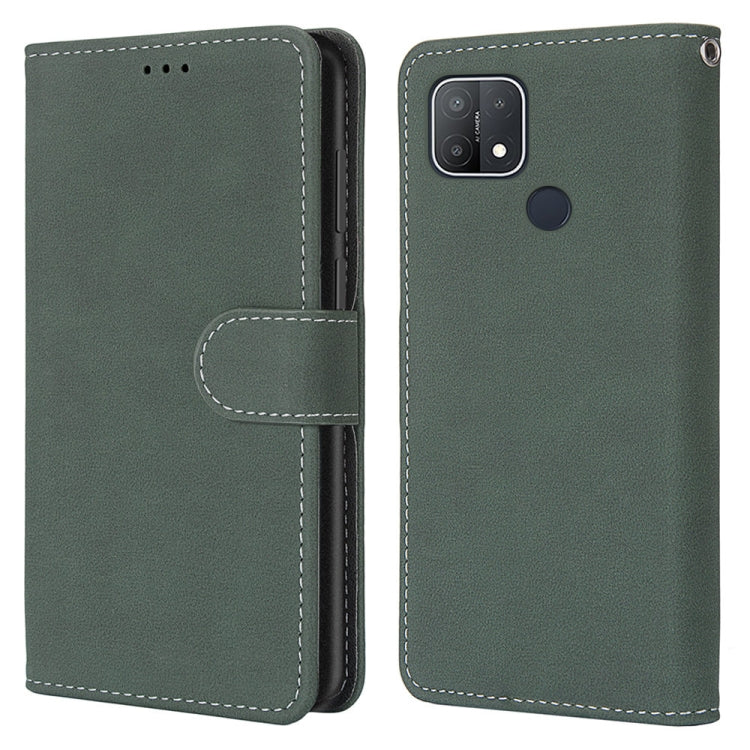For OPPO A15 / A15s Retro Frosted Horizontal Flip PU Leather Case with Holder & Card Slots & Wallet & Photo Frame