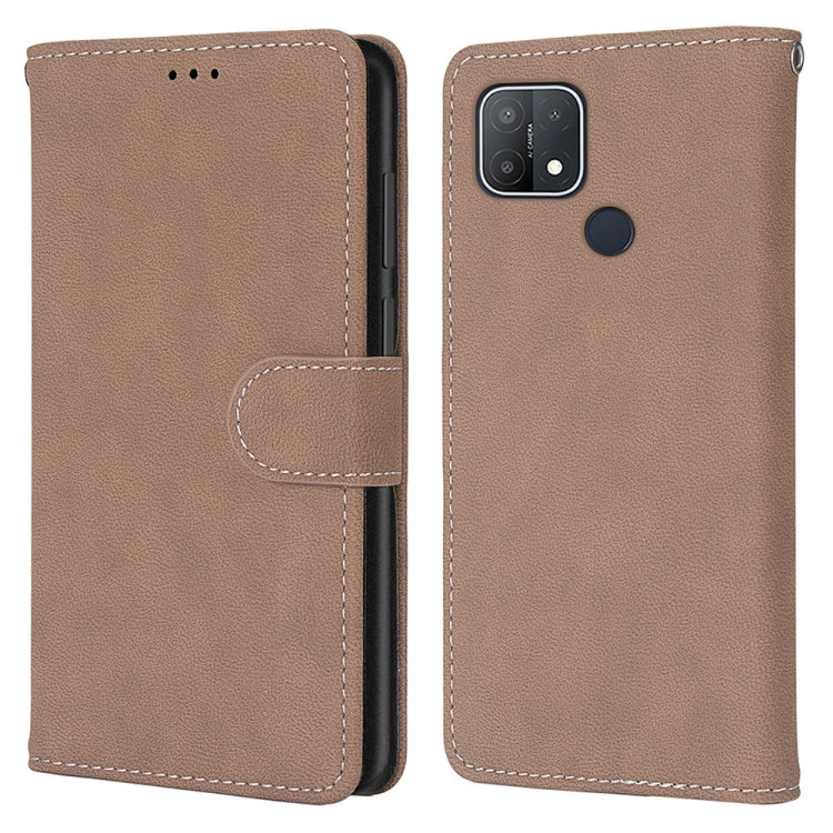 For OPPO A15 / A15s Retro Frosted Horizontal Flip PU Leather Case with Holder & Card Slots & Wallet & Photo Frame