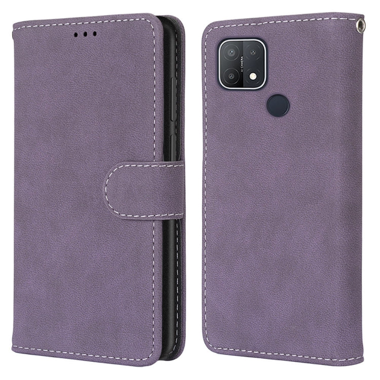 For OPPO A15 / A15s Retro Frosted Horizontal Flip PU Leather Case with Holder & Card Slots & Wallet & Photo Frame