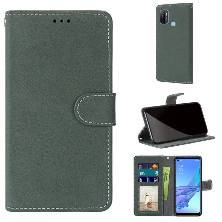 For OPPO A53 4G(2020) / A53s / A32 / A33 (2020) Retro Frosted Horizontal Flip PU Leather Case with Holder & Card Slots & Wallet & Photo Frame