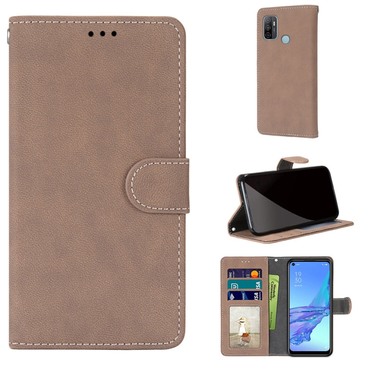 For OPPO A53 4G(2020) / A53s / A32 / A33 (2020) Retro Frosted Horizontal Flip PU Leather Case with Holder & Card Slots & Wallet & Photo Frame