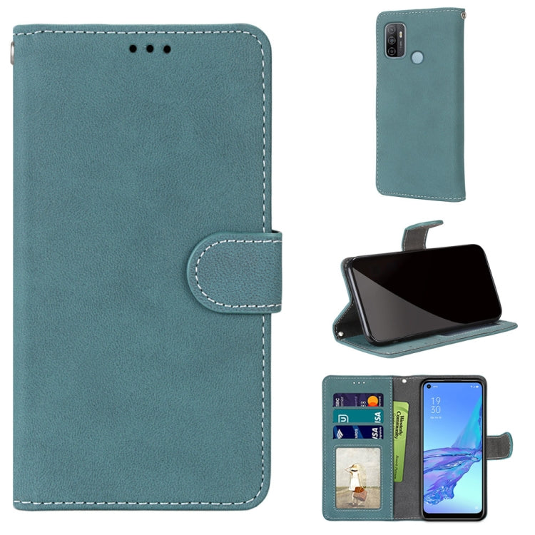 For OPPO A53 4G(2020) / A53s / A32 / A33 (2020) Retro Frosted Horizontal Flip PU Leather Case with Holder & Card Slots & Wallet & Photo Frame