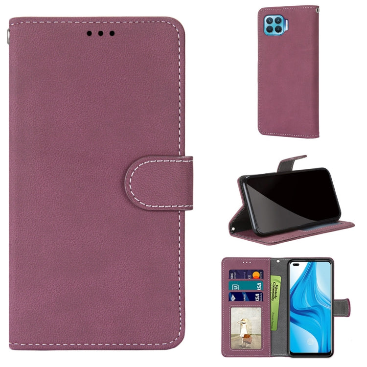 For OPPO F17 Pro / A93 4G / Reno4 Lite / Reno4 F Retro Frosted Horizontal Flip PU Leather Case with Holder & Card Slots & Wallet & Photo Frame