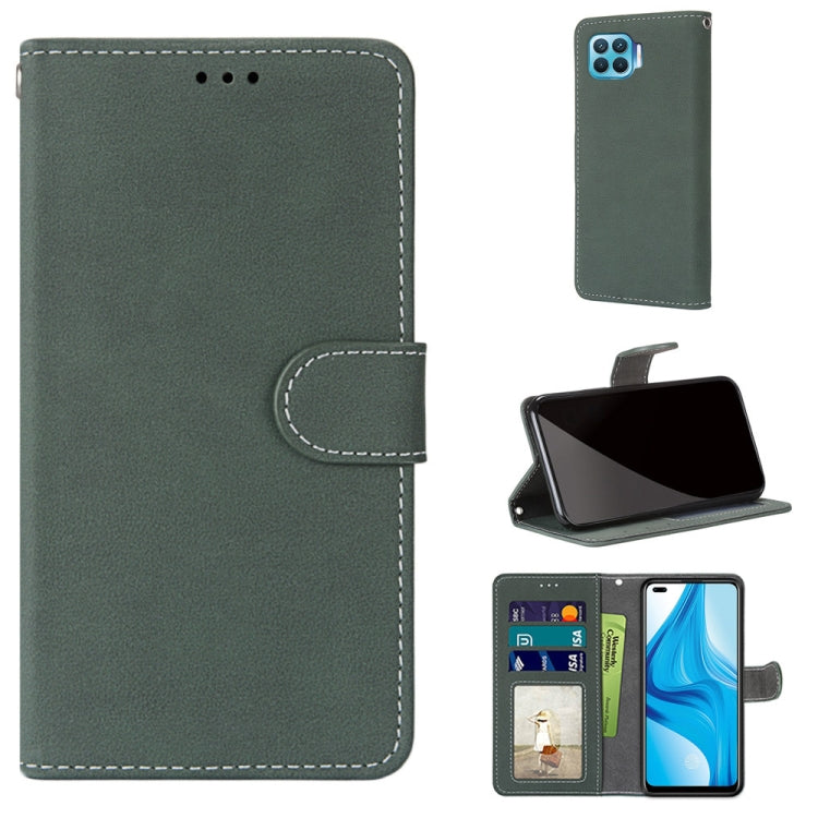 For OPPO F17 Pro / A93 4G / Reno4 Lite / Reno4 F Retro Frosted Horizontal Flip PU Leather Case with Holder & Card Slots & Wallet & Photo Frame