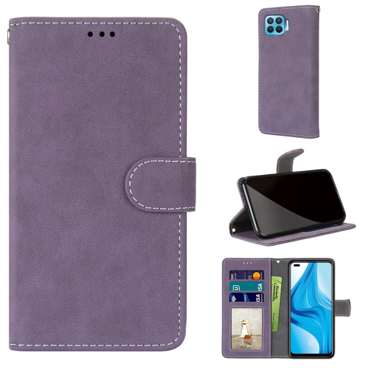 For OPPO F17 Pro / A93 4G / Reno4 Lite / Reno4 F Retro Frosted Horizontal Flip PU Leather Case with Holder & Card Slots & Wallet & Photo Frame