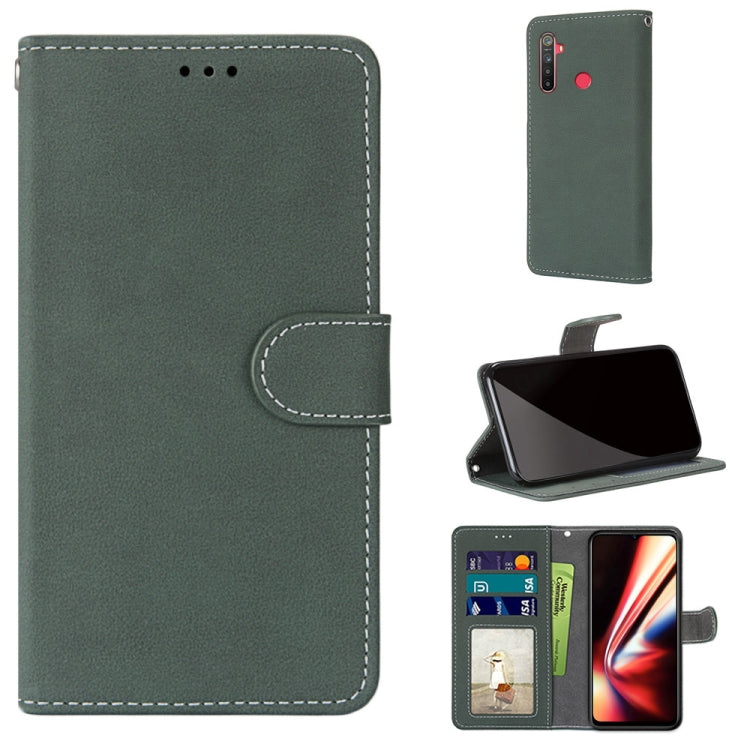 For OPPO Realme 5 / 5s / 5i / C3 / C3i / 6i / Narzo10 / 10A / 20A Retro Frosted Horizontal Flip PU Leather Case with Holder & Card Slots & Wallet & Photo Frame
