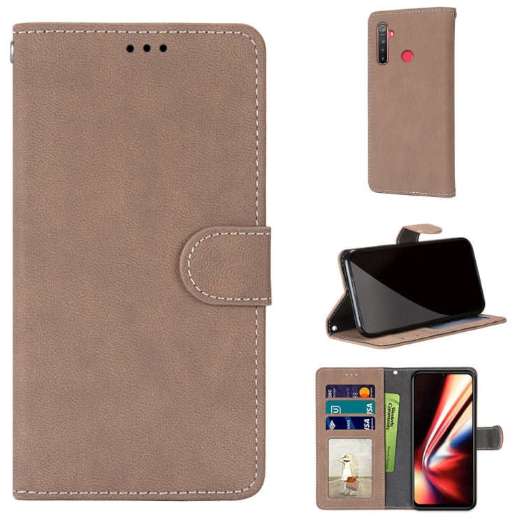 For OPPO Realme 5 / 5s / 5i / C3 / C3i / 6i / Narzo10 / 10A / 20A Retro Frosted Horizontal Flip PU Leather Case with Holder & Card Slots & Wallet & Photo Frame