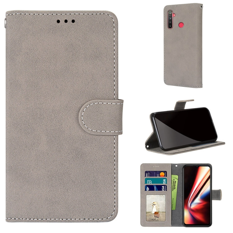For OPPO Realme 5 / 5s / 5i / C3 / C3i / 6i / Narzo10 / 10A / 20A Retro Frosted Horizontal Flip PU Leather Case with Holder & Card Slots & Wallet & Photo Frame