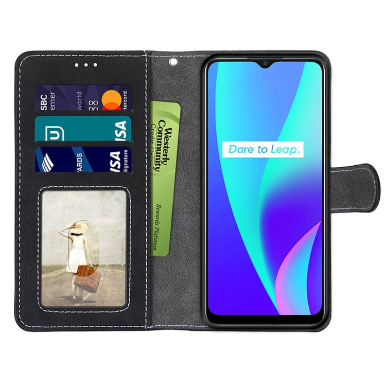 For OPPO Realme C15 / C12 / C25 / 7i (Global) / Narzo 20 / 30A Retro Frosted Horizontal Flip PU Leather Case with Holder & Card Slots & Wallet & Photo Frame